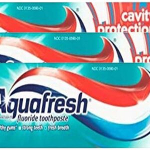 Aquafresh Cavity Protection Fluoride Toothpaste, Cool Mint, 5.6 Ounce (Pack of 3)